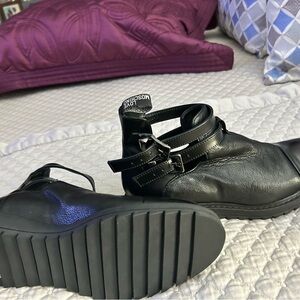 Moschino Black Combat Boots with Straps